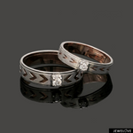 Load image into Gallery viewer, Platinum Love Bands with Rose Gold &amp; Diamonds JL PT 1461
