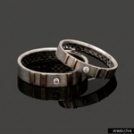 Load image into Gallery viewer, Single Diamond Platinum Love Bands with Rose Gold JL PT 1462
