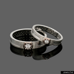 Load image into Gallery viewer, Platinum Rose Gold with Diamond Love Bands JL PT 1463
