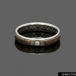 Load image into Gallery viewer, Single Diamond Platinum Love Bands with Rose Gold JL PT 1464
