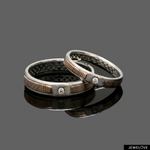 Load image into Gallery viewer, Single Diamond Platinum Love Bands with Rose Gold JL PT 1464
