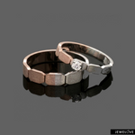 Load image into Gallery viewer, Platinum Rose Gold Women's Diamond &amp; Men's Plain Love Bands JL PT 1465
