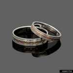 Load image into Gallery viewer, Platinum Rose Gold Love Bands JL PT 1466
