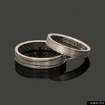 Load image into Gallery viewer, Platinum Love Bands with Brush Finish JL PT 1471
