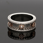 Load image into Gallery viewer, Men of Platinum | Moving Anxiety Relief Rose Gold Platinum Diamonds Ring JL PT 1490-A
