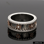 Load image into Gallery viewer, Men of Platinum | Moving Anxiety Relief Rose Gold Platinum Diamonds Ring JL PT 1490-A
