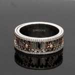 Load image into Gallery viewer, Men of Platinum | Moving Anxiety Relief Rose Gold Platinum Diamonds Ring JL PT 1490-A
