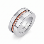 Load image into Gallery viewer, Men of Platinum | Platinum Rose Gold Diamonds with Blue Stone Ring JL PT 1492
