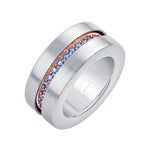 Load image into Gallery viewer, Men of Platinum | Platinum Rose Gold Diamonds with Blue Stone Ring JL PT 1491-Matte Finish
