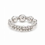Load image into Gallery viewer, Japanese Flexible Platinum Diamond Cut Balls Ring for Women JL PT 1497
