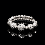 Load image into Gallery viewer, Japanese Flexible Platinum Diamond Cut Balls Ring for Women JL PT 1497
