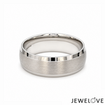 Load image into Gallery viewer, 7mm Beveled Edges Platinum Ring for Men JL PT 1505
