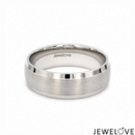 Load image into Gallery viewer, 7mm Beveled Edges Platinum Ring for Men JL PT 1505
