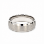 Load image into Gallery viewer, 7mm Beveled Edges Platinum Ring for Men JL PT 1505
