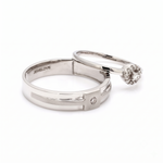 Load image into Gallery viewer, Platinum Engagement Couple Rings with Diamonds JL PT 456
