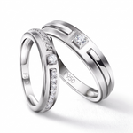 Load image into Gallery viewer, Harmony Platinum Couple Rings with Diamonds JL PT 530
