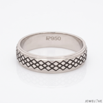 Load image into Gallery viewer, Criss-cross Pattern with Enamel Platinum Unisex Ring JL PT 5945-A
