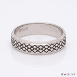 Load image into Gallery viewer, Criss-cross Pattern with Enamel Platinum Unisex Ring JL PT 5945-A
