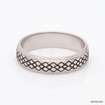 Load image into Gallery viewer, Criss-cross Pattern with Enamel Platinum Unisex Ring JL PT 5945-A
