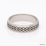 Load image into Gallery viewer, Criss-cross Pattern with Enamel Platinum Unisex Ring JL PT 5945-A
