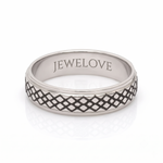 Load image into Gallery viewer, Criss-cross Pattern with Enamel Platinum Unisex Ring JL PT 5945-A
