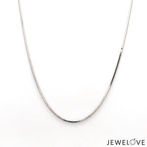 1mm Plain Japanese Platinum Square Snake Chain JL PT 747-A   Jewelove