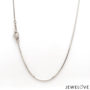 1mm Plain Japanese Platinum Square Snake Chain JL PT 747-A   Jewelove