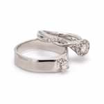 Load image into Gallery viewer, Platinum Solitaire Couple Rings JL PT 983
