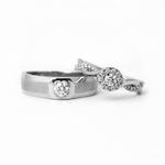 Load image into Gallery viewer, Platinum Solitaire Couple Rings JL PT 983
