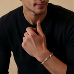 Load image into Gallery viewer, Platinum &amp; Rose Gold Bracelet for Men JL PTB 1077
