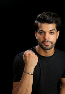 Designer Platinum & Rose Gold Open Kada Cuff Bracelet for Men JL PTB 1081   Jewelove.US