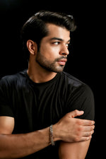 Load image into Gallery viewer, 10.25mm Platinum Rose Gold Heavy Bracelet with Hi-Polish &amp; Matte Finish for Men JL PTB 1179   Jewelove.US
