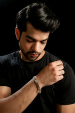 Load image into Gallery viewer, 10.25mm Platinum Rose Gold Heavy Bracelet with Hi-Polish &amp; Matte Finish for Men JL PTB 1179   Jewelove.US
