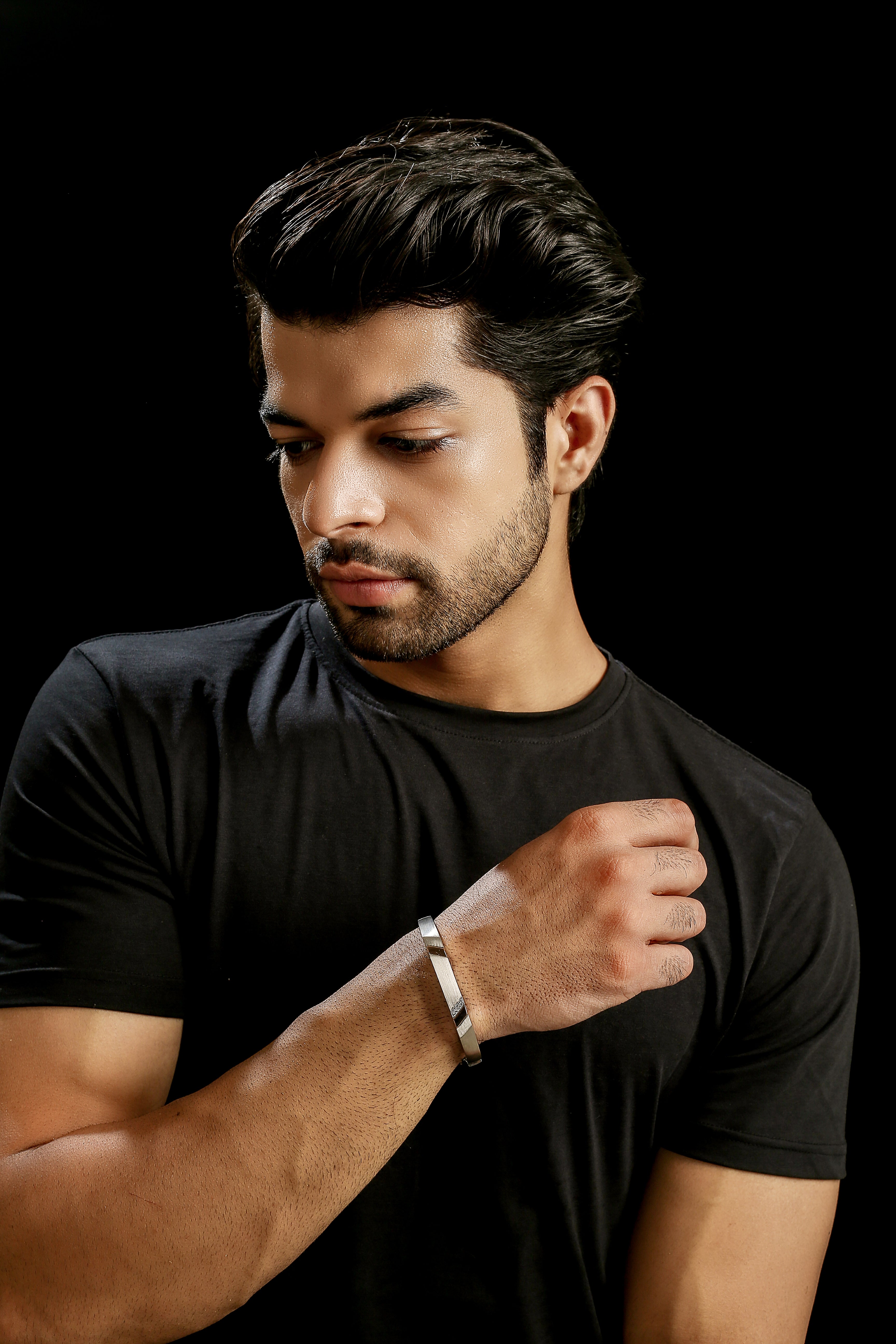 Platinum Rose Gold Diamond Bracelet with Matte Finish for Men JL PTB 1180   Jewelove.US