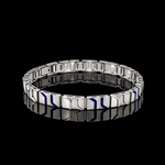 Load image into Gallery viewer, Men of Platinum | 7mm Platinum Bracelet with Blue Enamel for Men JL PTB 1198
