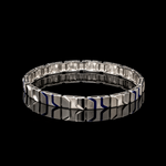 Load image into Gallery viewer, Men of Platinum | 7mm Platinum Bracelet with Blue Enamel for Men JL PTB 1198
