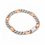 Load image into Gallery viewer, Men of Platinum | 6.75mm Platinum Rose Gold Figaro Bracelet for Men JL PTB 1362

