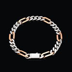 Load image into Gallery viewer, Men of Platinum | 6.75mm Platinum Rose Gold Figaro Bracelet for Men JL PTB 1362
