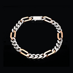 Load image into Gallery viewer, Men of Platinum | 6.75mm Platinum Rose Gold Figaro Bracelet for Men JL PTB 1362
