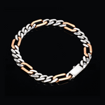 Load image into Gallery viewer, Men of Platinum | 6.75mm Platinum Rose Gold Figaro Bracelet for Men JL PTB 1362
