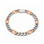 Load image into Gallery viewer, Men of Platinum | 6.75mm Platinum Rose Gold Figaro Bracelet for Men JL PTB 1362
