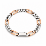 Load image into Gallery viewer, Men of Platinum | 6.75mm Platinum Rose Gold Figaro Bracelet for Men JL PTB 1362

