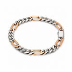 Load image into Gallery viewer, Men of Platinum | 6.75mm Platinum Rose Gold Figaro Bracelet for Men JL PTB 1362
