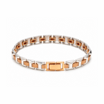 Load image into Gallery viewer, 7mm Platinum Rose Gold Bracelet for Men JL PTB 1363
