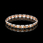 Load image into Gallery viewer, 7mm Platinum Rose Gold Bracelet for Men JL PTB 1363
