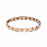 Load image into Gallery viewer, 7mm Platinum Rose Gold Bracelet for Men JL PTB 1363
