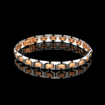 Load image into Gallery viewer, 7mm Platinum Rose Gold Bracelet for Men JL PTB 1363
