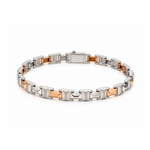 Load image into Gallery viewer, Men of Platinum | 6mm Platinum Rose Gold Bracelet for Men JL PTB 1365
