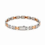 Load image into Gallery viewer, Men of Platinum | 6mm Platinum Rose Gold Bracelet for Men JL PTB 1365
