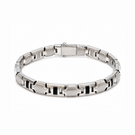 Load image into Gallery viewer, Men of Platinum | 7mm Platinum Bracelet with Black Enamel for Men JL PTB 1371
